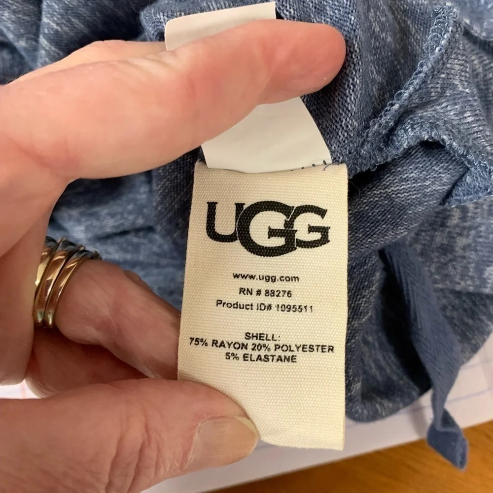 UGG tunic top sweater side slit w/ribbon close XS L26 in 19 in pit